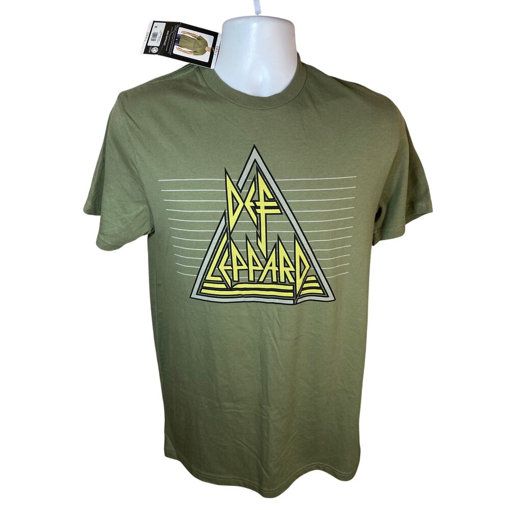 DEF LEPPARD Soft Band Logo T-Shirt — Small Basil Green NWT